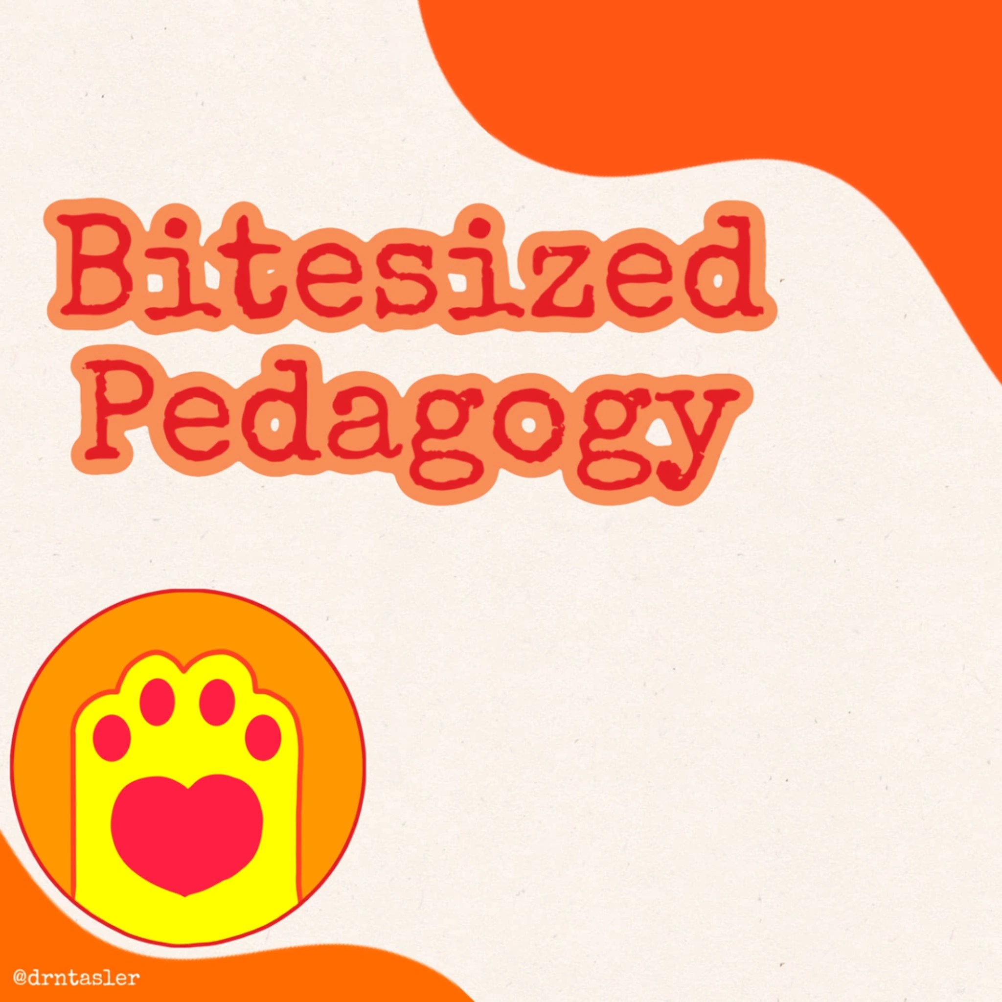 Bitesized Pedagogy Title Tile including a cute cat paw print