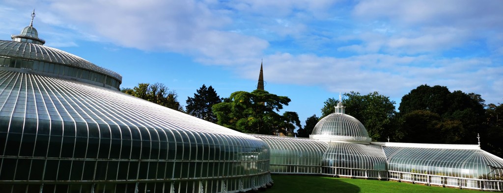  close up of Victorian palm house on a sunny day
